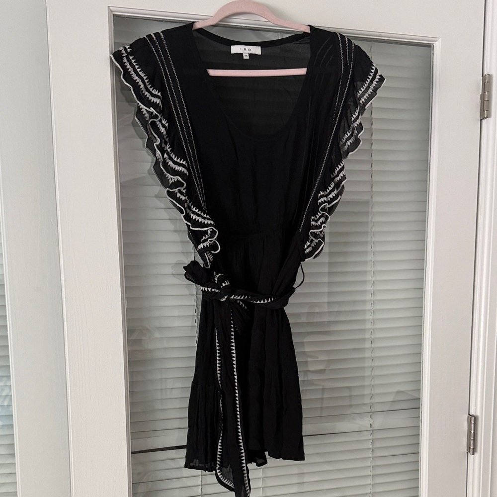 IRO Black Mini Dress with White Trim
